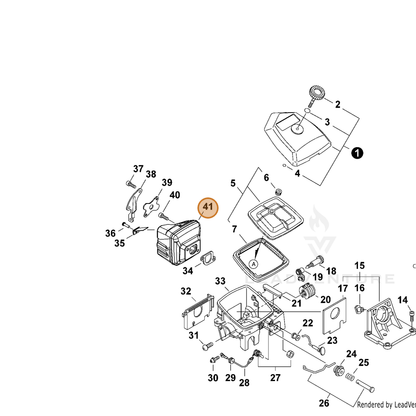 ECHO part A300001870 — IPL diagram snippet (6x zoom, amber highlight)