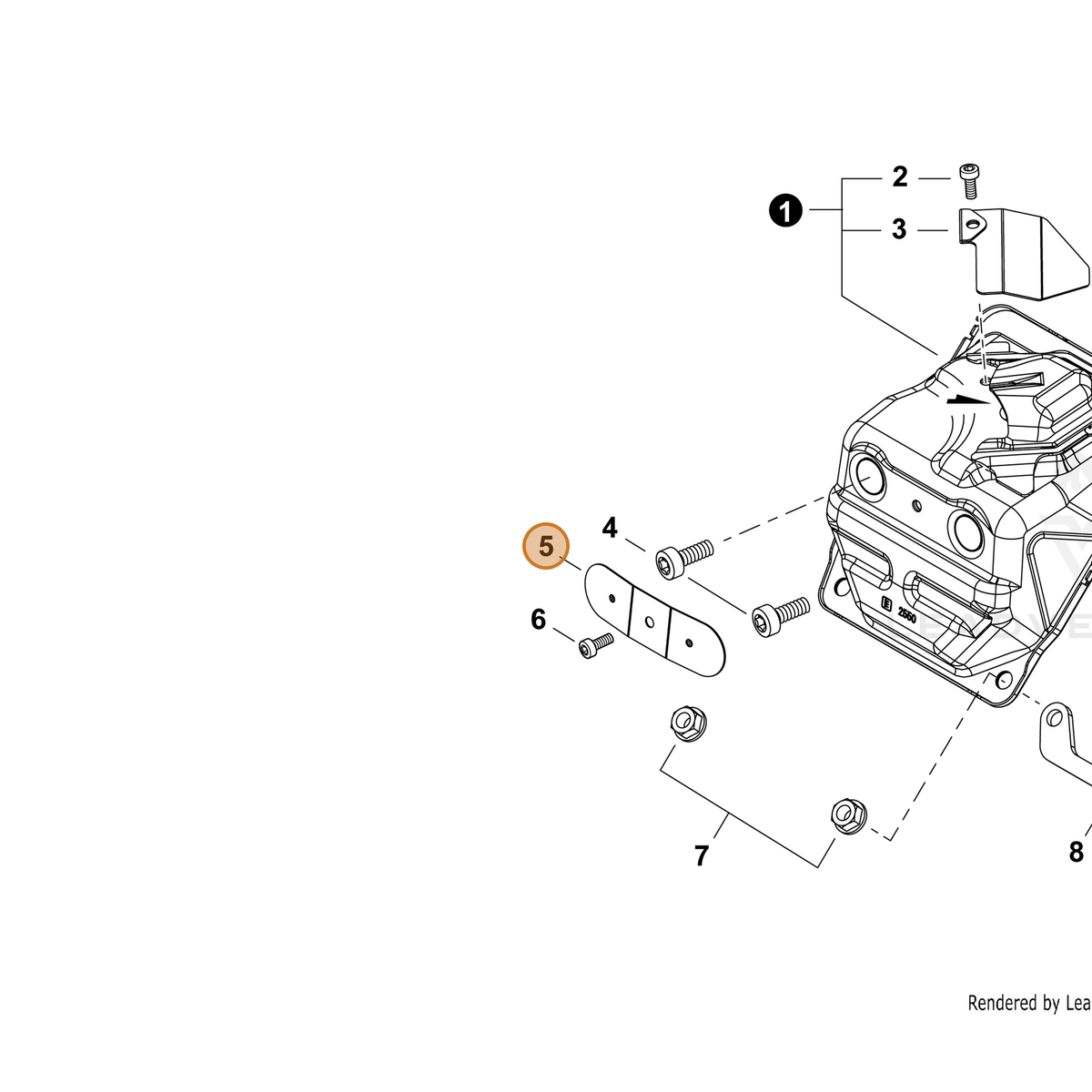 ECHO part A301000100 — IPL diagram snippet (6x zoom, amber highlight)