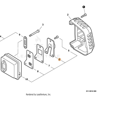 ECHO part A303000100 — IPL diagram snippet (6x zoom, amber highlight)