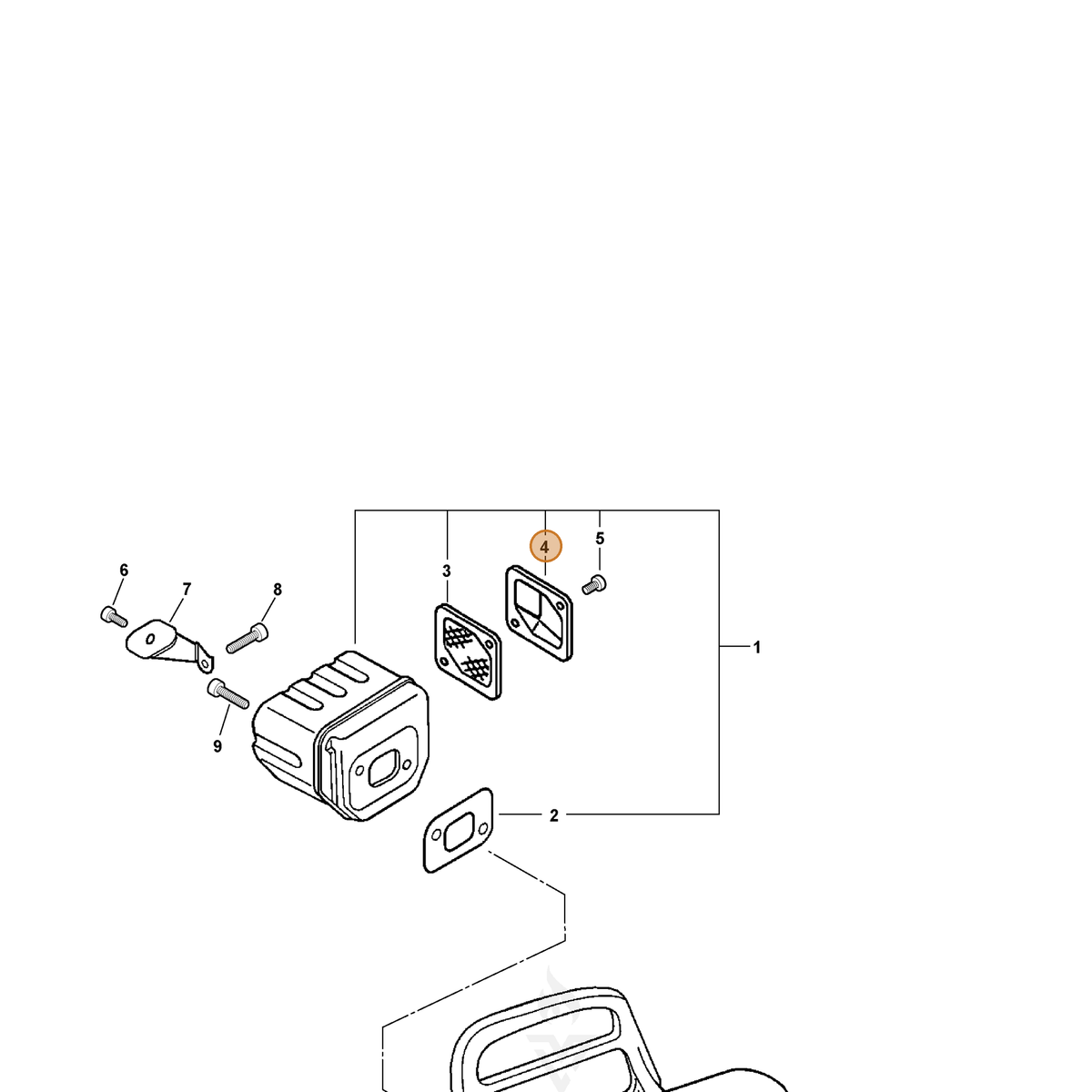 ECHO part A303000120 — IPL diagram snippet (6x zoom, amber highlight)
