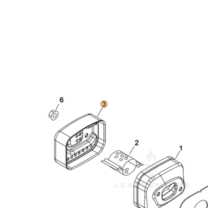 ECHO part A303000130 — IPL diagram snippet (6x zoom, amber highlight)