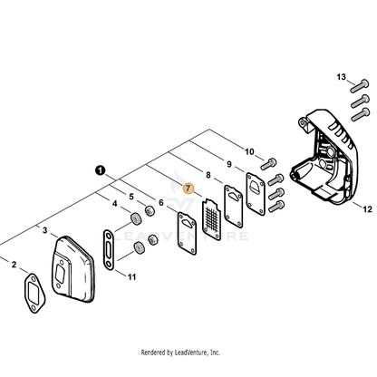 ECHO part A310000030 — IPL diagram snippet (6x zoom, amber highlight)