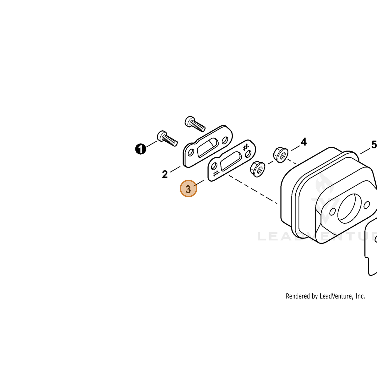 ECHO part A310000060 — IPL diagram snippet (6x zoom, amber highlight)