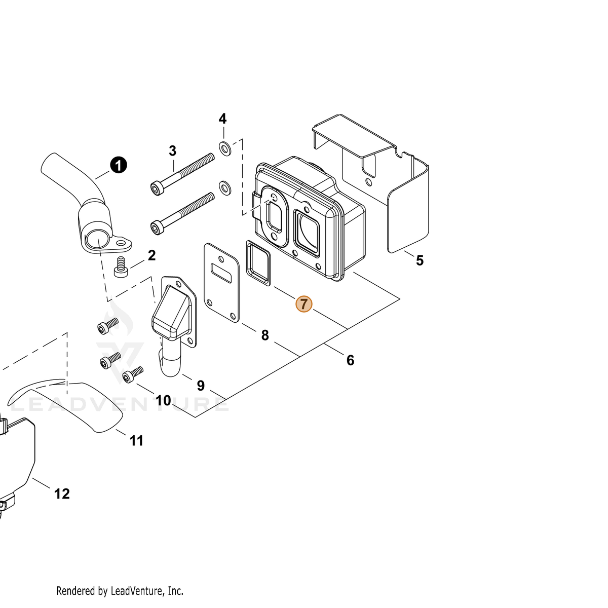 ECHO part A310000070 — IPL diagram snippet (6x zoom, amber highlight)