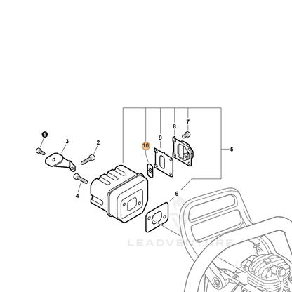 ECHO part A310000080 — IPL diagram snippet (6x zoom, amber highlight)