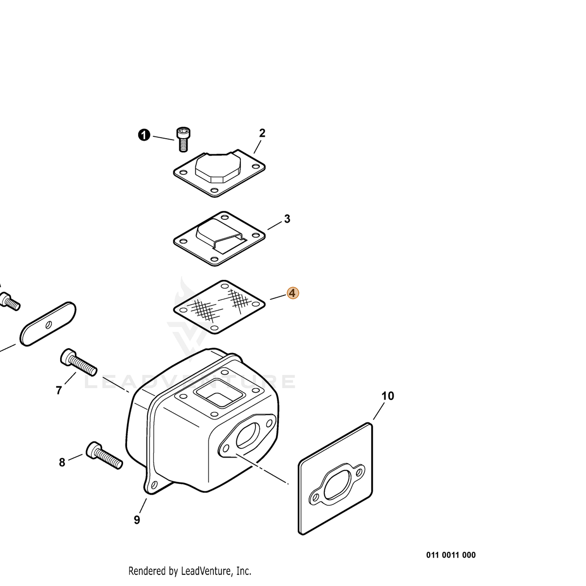 ECHO part A310000090 — IPL diagram snippet (6x zoom, amber highlight)