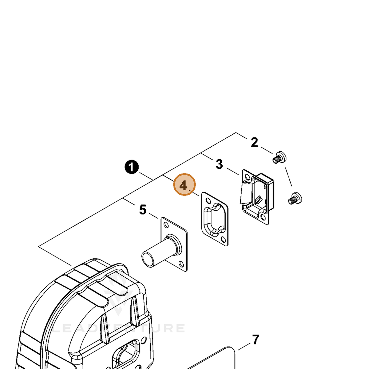 ECHO part A310000300 — IPL diagram snippet (6x zoom, amber highlight)