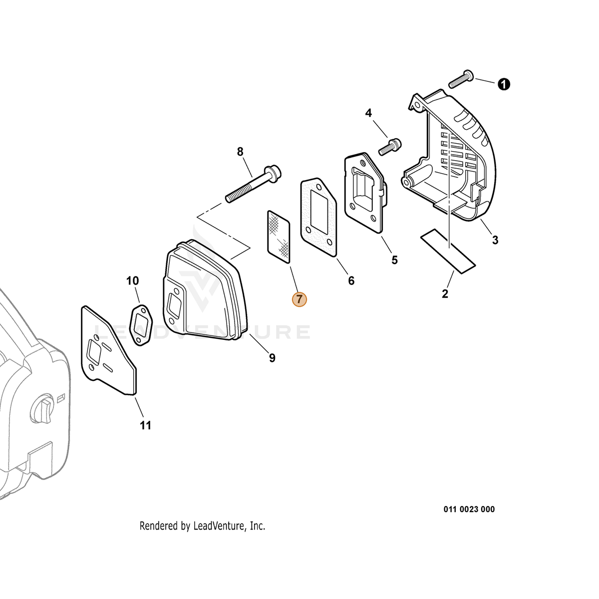 ECHO part A310000420 — IPL diagram snippet (6x zoom, amber highlight)