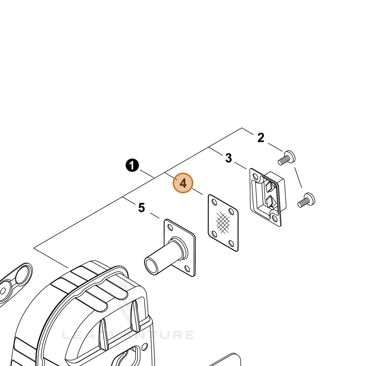 ECHO part A310000450 — IPL diagram snippet (6x zoom, amber highlight)