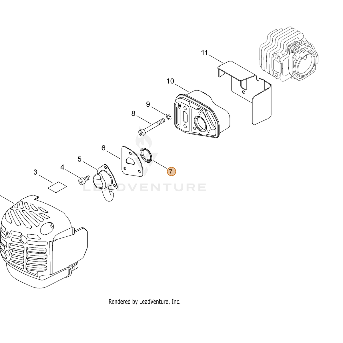 ECHO part A310000470 — IPL diagram snippet (6x zoom, amber highlight)