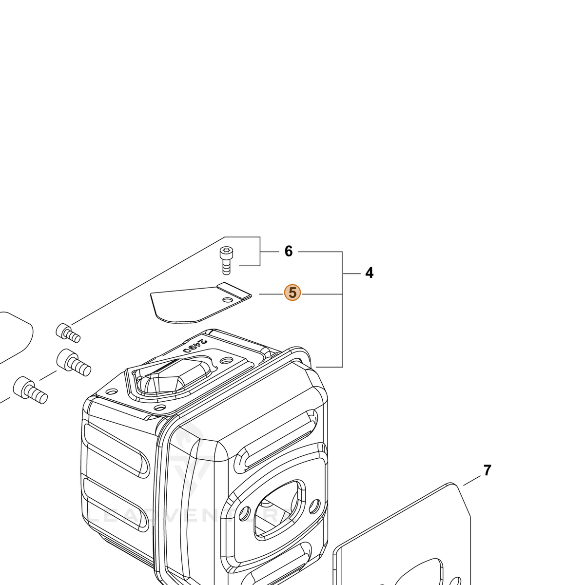 ECHO part A310000500 — IPL diagram snippet (6x zoom, amber highlight)