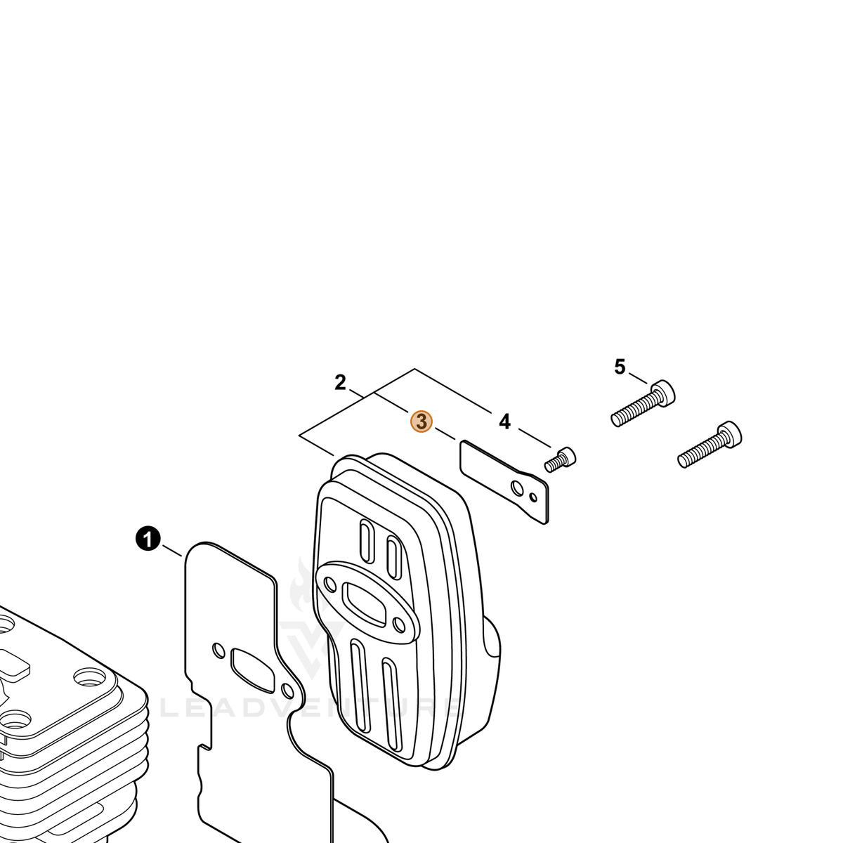 ECHO part A310000510 — IPL diagram snippet (6x zoom, amber highlight)