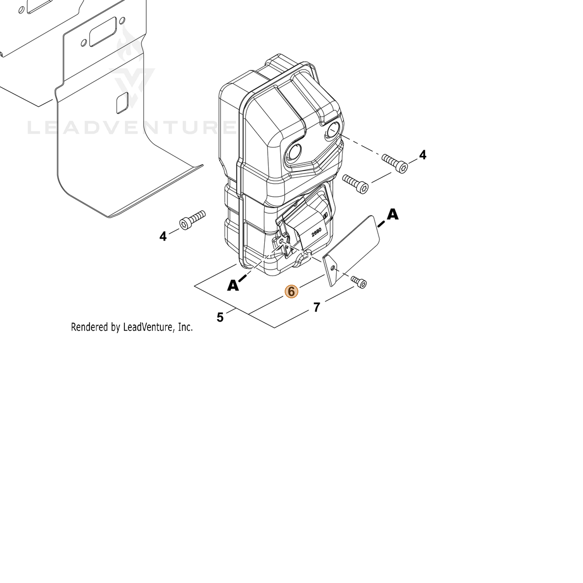 ECHO part A310000540 — IPL diagram snippet (6x zoom, amber highlight)