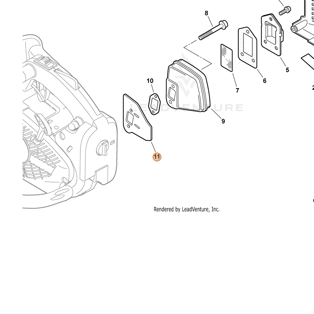 ECHO part A312000060 — IPL diagram snippet (6x zoom, amber highlight)