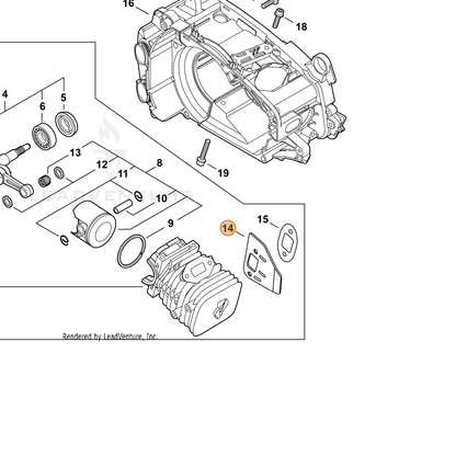 ECHO part A312000070 — IPL diagram snippet (6x zoom, amber highlight)
