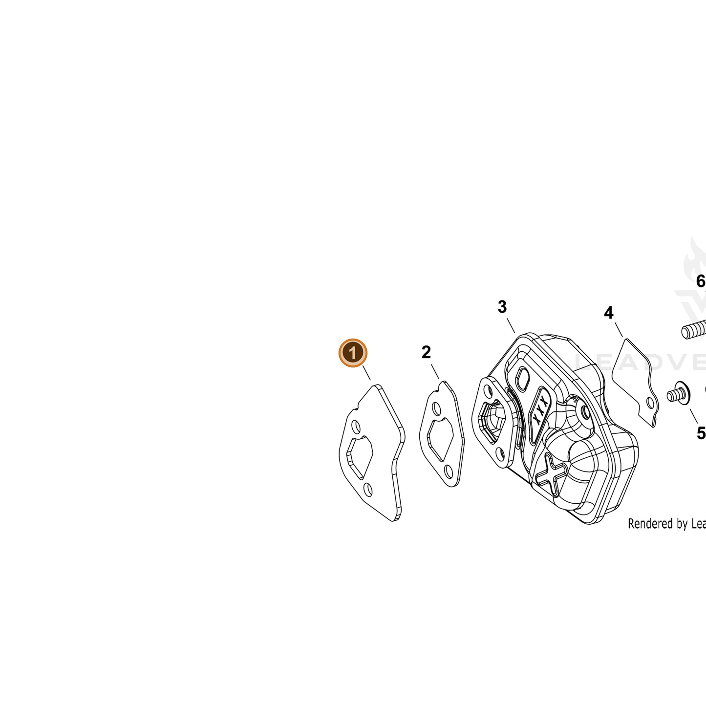 ECHO part A312000090 — IPL diagram snippet (6x zoom, amber highlight)