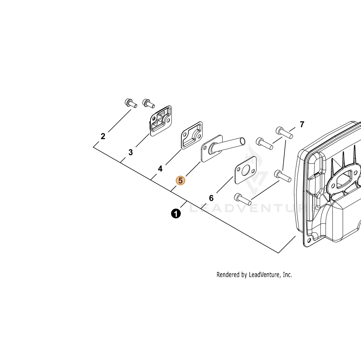 ECHO part A312000130 — IPL diagram snippet (6x zoom, amber highlight)