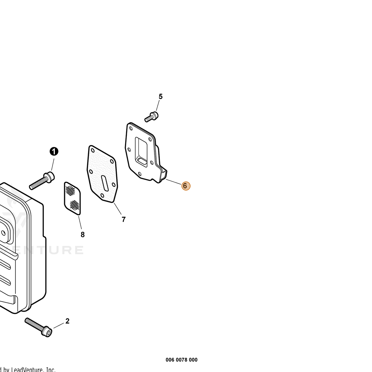 ECHO part A313000240 — IPL diagram snippet (6x zoom, amber highlight)