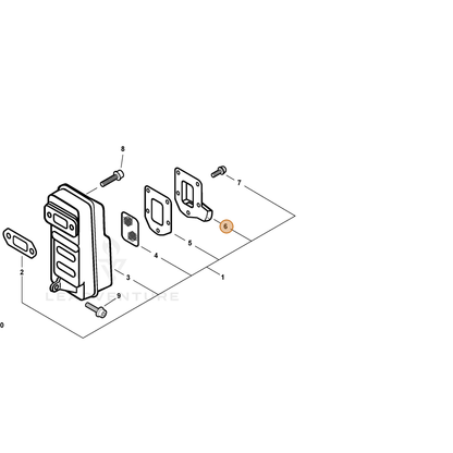 ECHO part A313000250 — IPL diagram snippet (6x zoom, amber highlight)