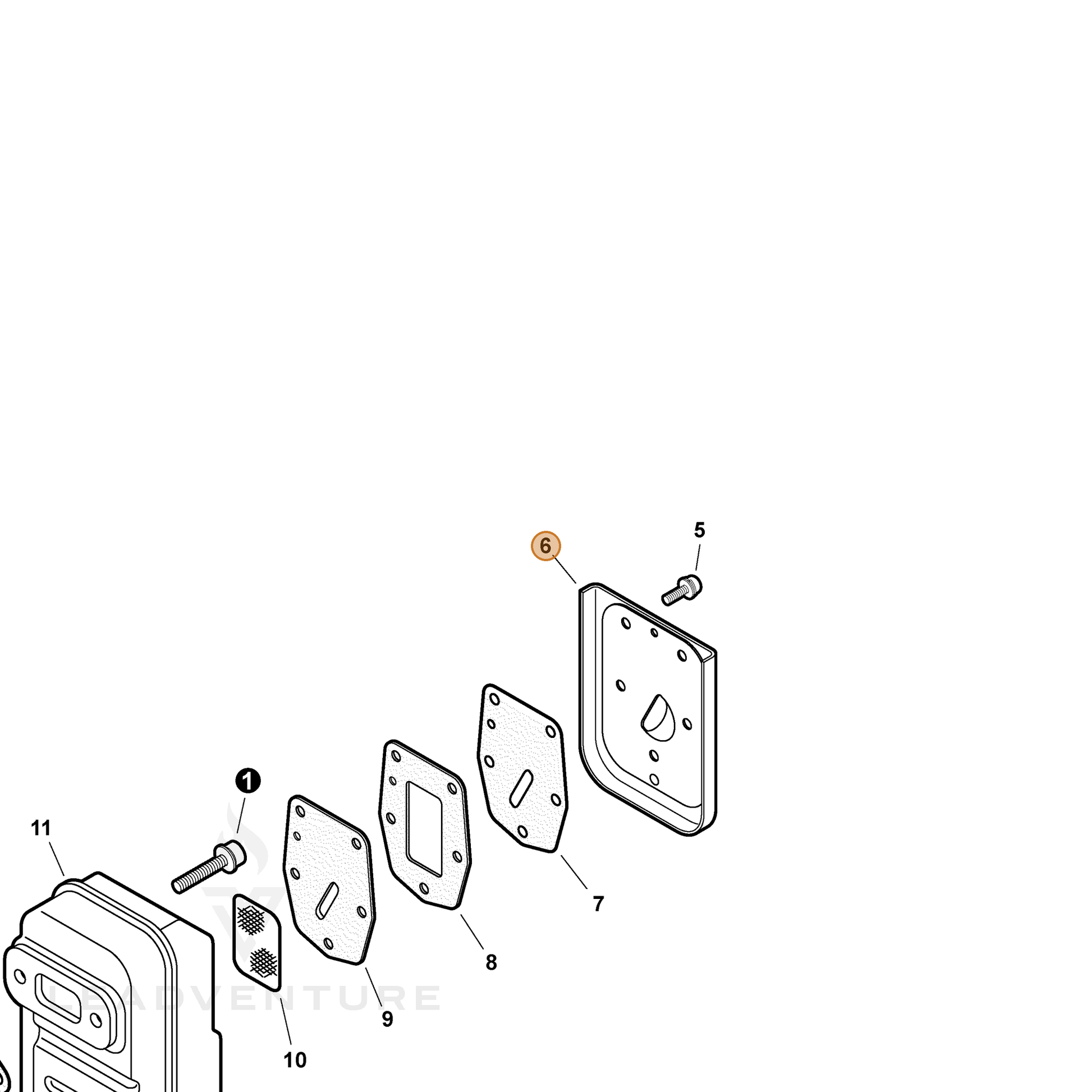 ECHO part A313000270 — IPL diagram snippet (6x zoom, amber highlight)