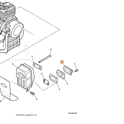 ECHO part A313000290 — IPL diagram snippet (6x zoom, amber highlight)