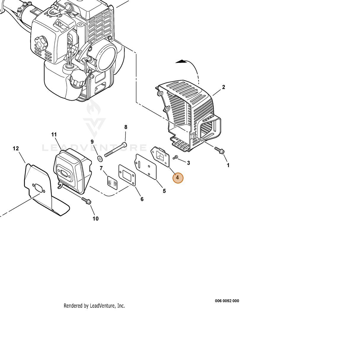 ECHO part A313000320 — IPL diagram snippet (6x zoom, amber highlight)