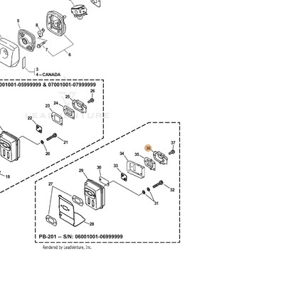 ECHO part A313000400 — IPL diagram snippet (6x zoom, amber highlight)