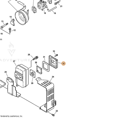 ECHO part A313000510 — IPL diagram snippet (6x zoom, amber highlight)