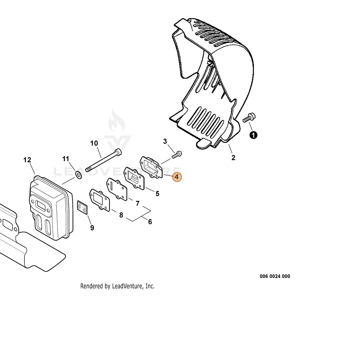 ECHO part A313000850 — IPL diagram snippet (6x zoom, amber highlight)
