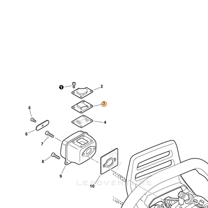ECHO part A313001041 — IPL diagram snippet (6x zoom, amber highlight)