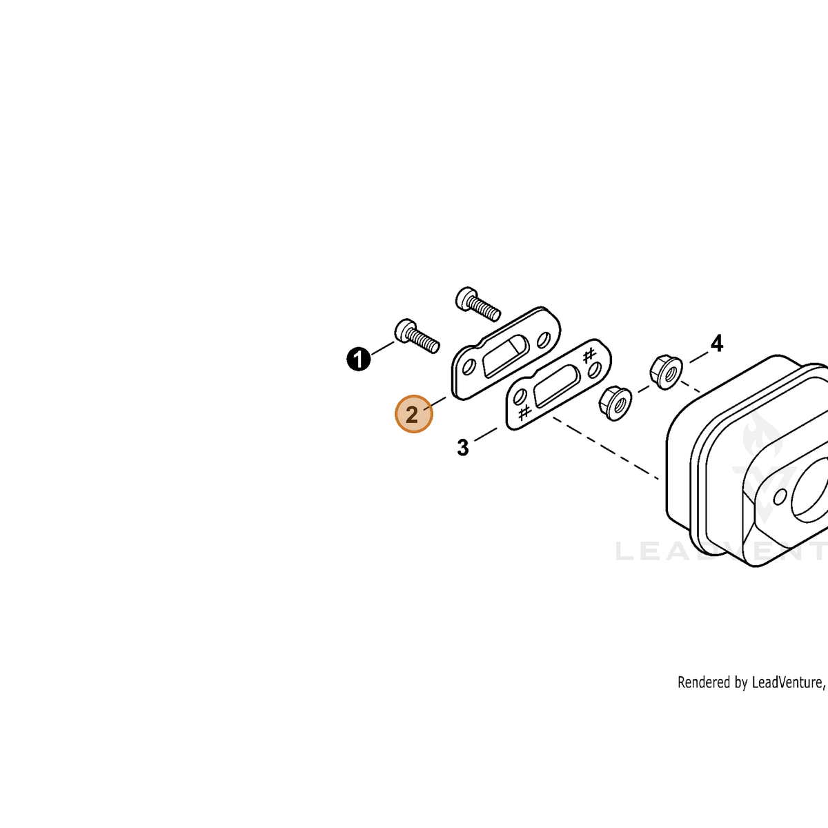 ECHO part A313001120 — IPL diagram snippet (6x zoom, amber highlight)
