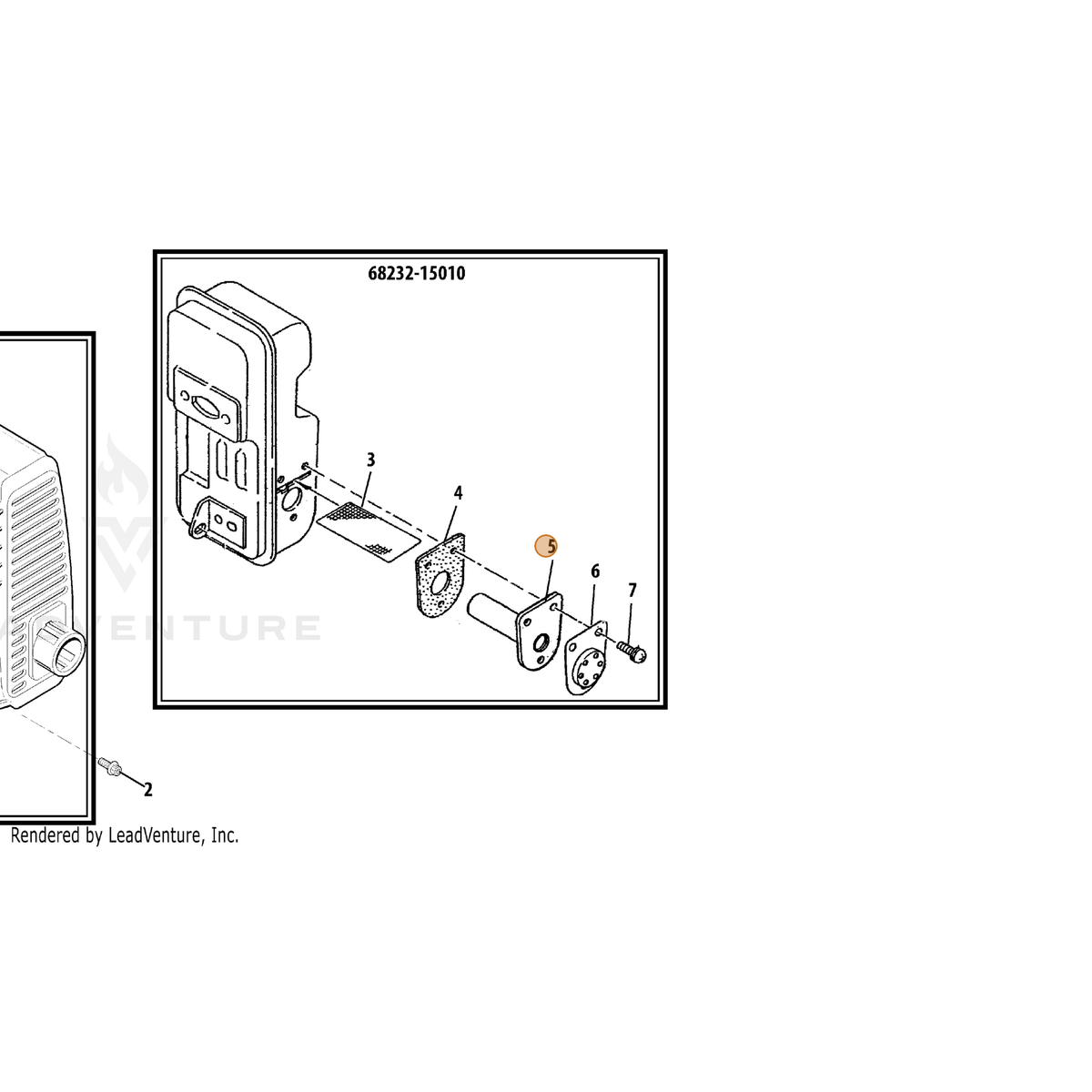 Echo part A313001160 — IPL diagram snippet (6x zoom, amber highlight)