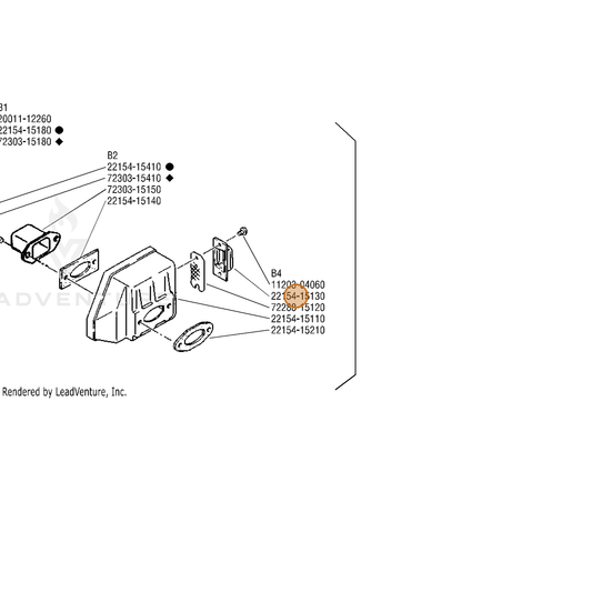 Echo part A313001400 — IPL diagram snippet (6x zoom, amber highlight)