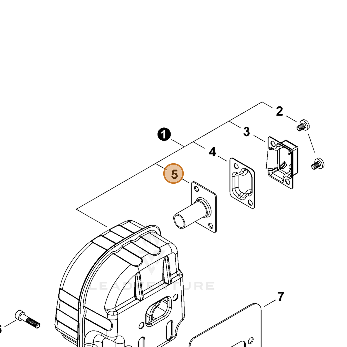 ECHO part A313001481 — IPL diagram snippet (6x zoom, amber highlight)