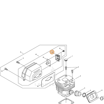 Echo part A313001570 — IPL diagram snippet (6x zoom, amber highlight)