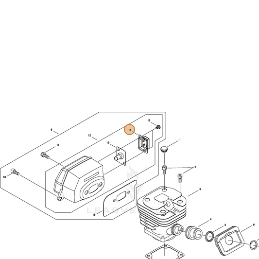 Echo part A313001570 — IPL diagram snippet (6x zoom, amber highlight)