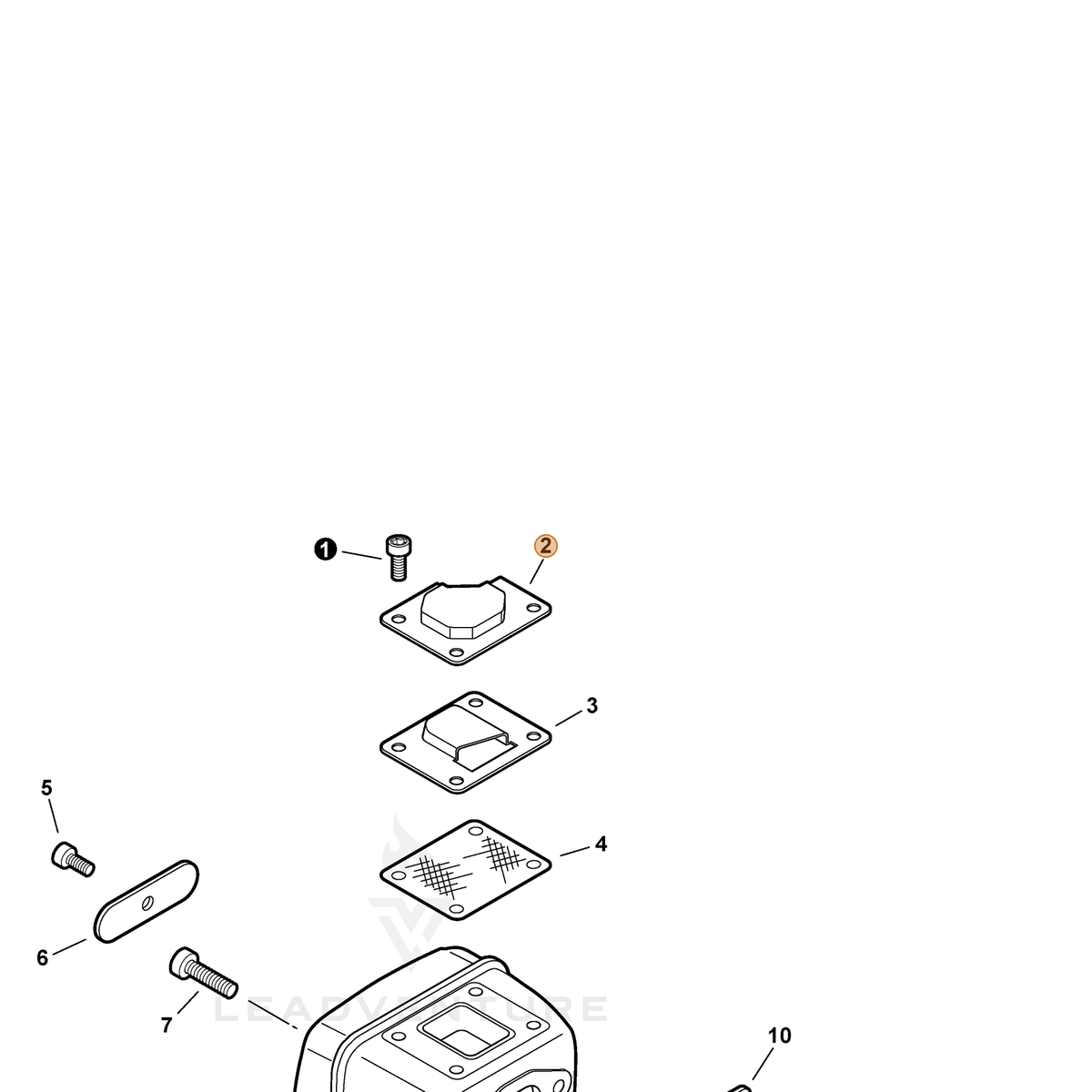 ECHO part A313001670 — IPL diagram snippet (6x zoom, amber highlight)