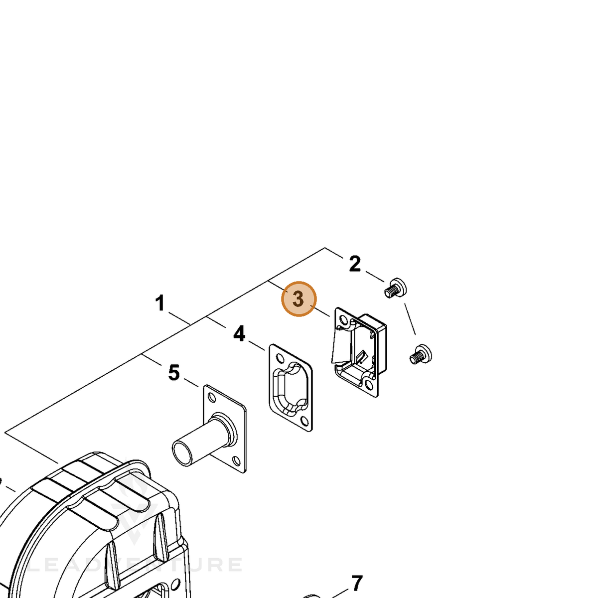 ECHO part A313001680 — IPL diagram snippet (6x zoom, amber highlight)