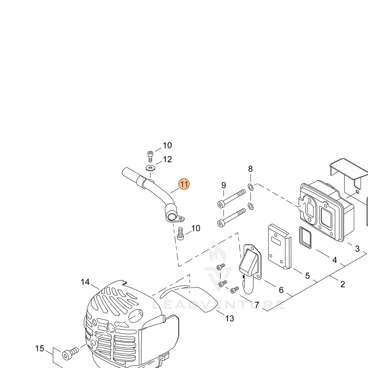 ECHO part A313001850 — IPL diagram snippet (6x zoom, amber highlight)