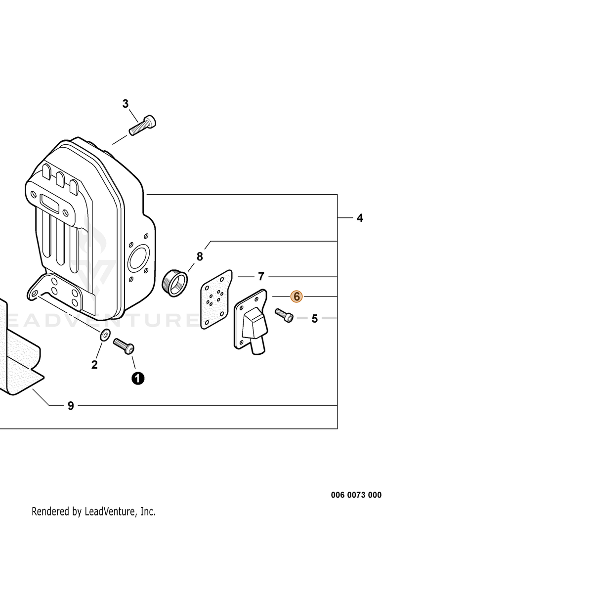 ECHO part A313001950 — IPL diagram snippet (6x zoom, amber highlight)