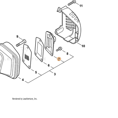 ECHO part A313001980 — IPL diagram snippet (6x zoom, amber highlight)