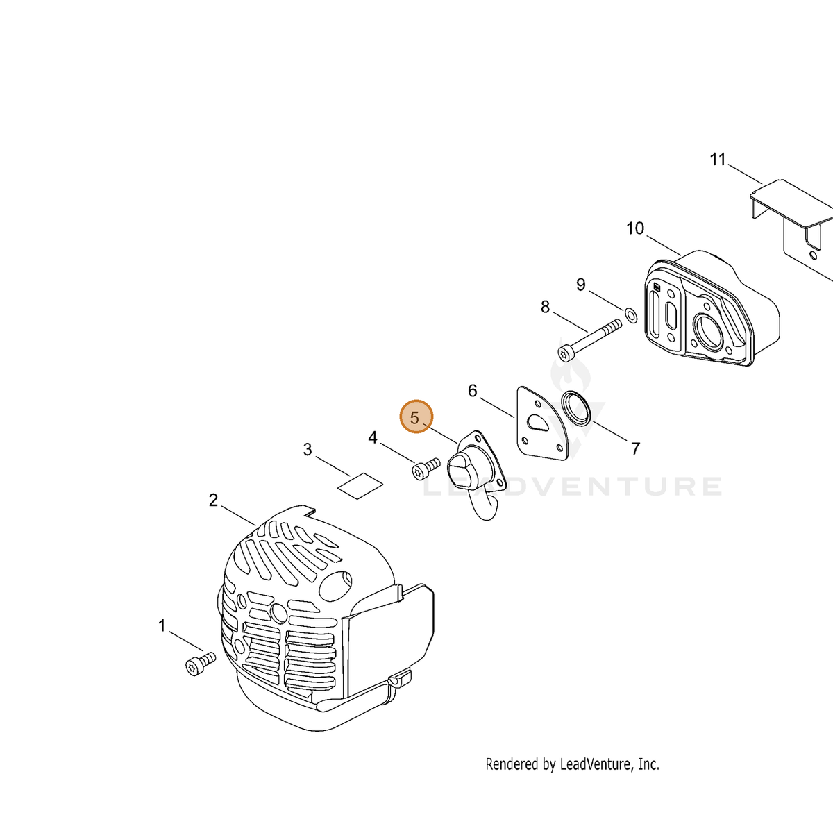 ECHO part A313001990 — IPL diagram snippet (6x zoom, amber highlight)