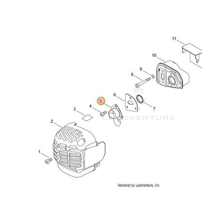 ECHO part A313001990 — IPL diagram snippet (6x zoom, amber highlight)