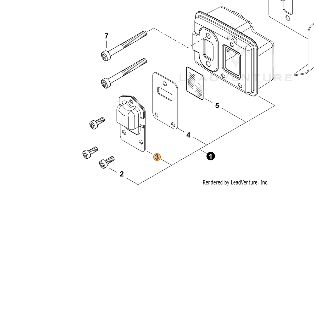 ECHO part A313002090 — IPL diagram snippet (6x zoom, amber highlight)