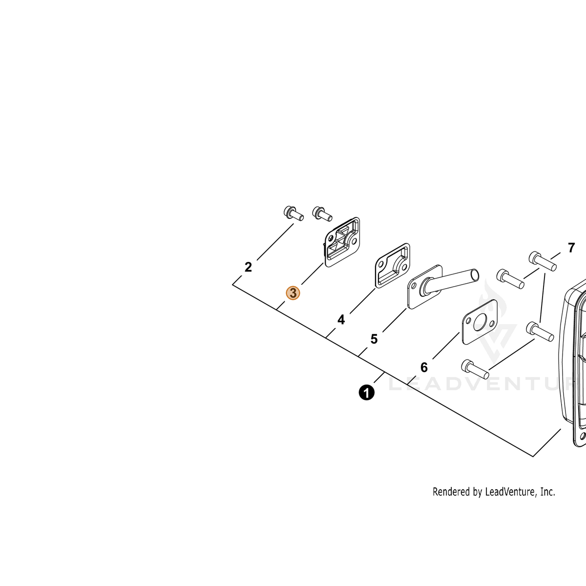 ECHO part A313002100 — IPL diagram snippet (6x zoom, amber highlight)