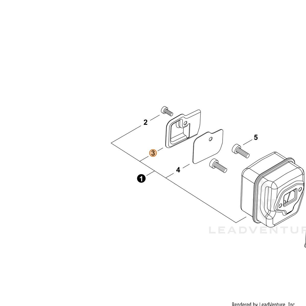 ECHO part A313002110 — IPL diagram snippet (6x zoom, amber highlight)