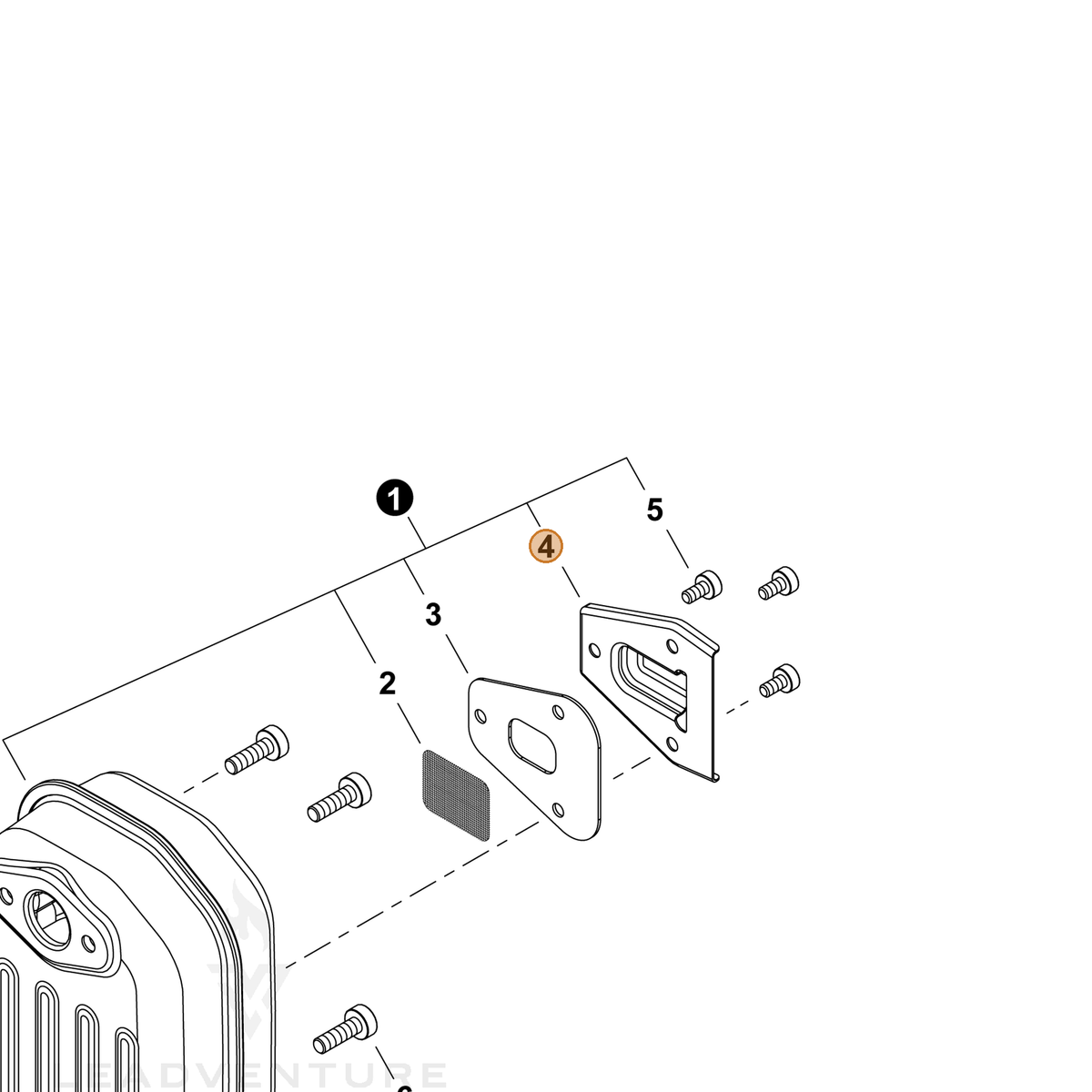 ECHO part A313002140 — IPL diagram snippet (6x zoom, amber highlight)