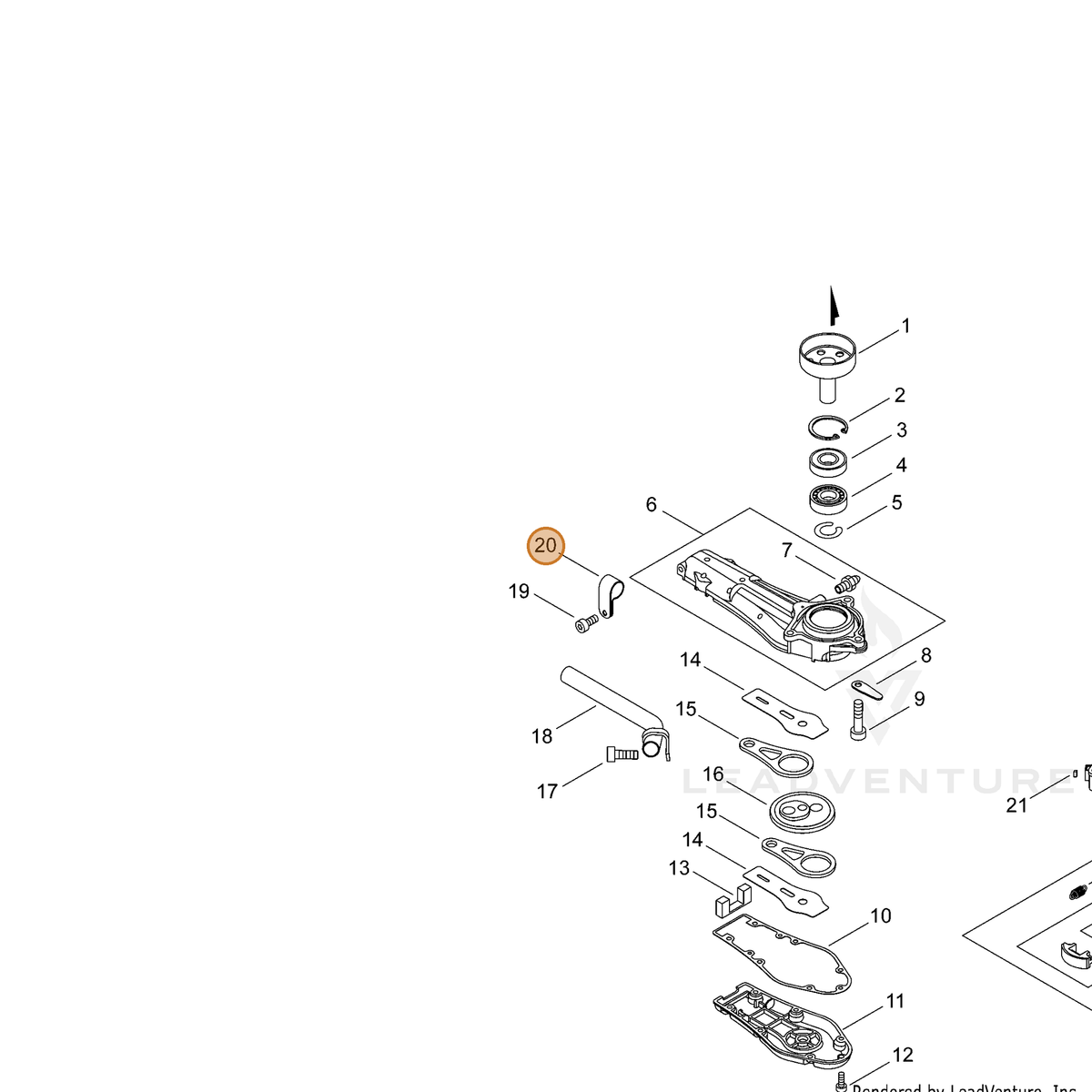 ECHO part A319000510 — IPL diagram snippet (6x zoom, amber highlight)