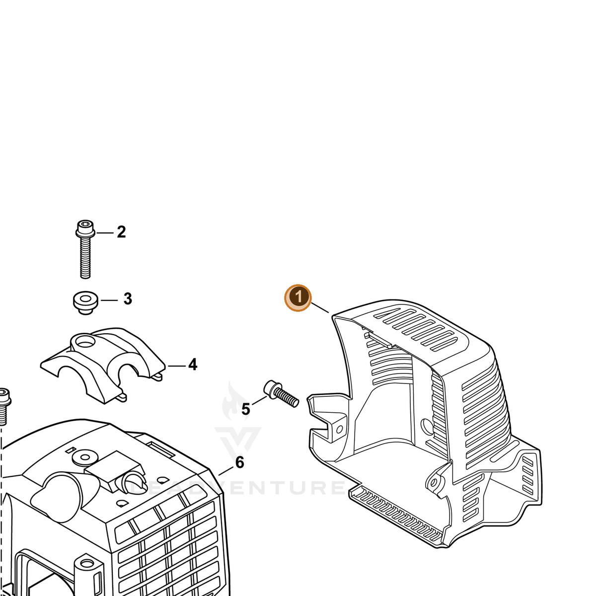 ECHO part A320000091 — IPL diagram snippet (6x zoom, amber highlight)