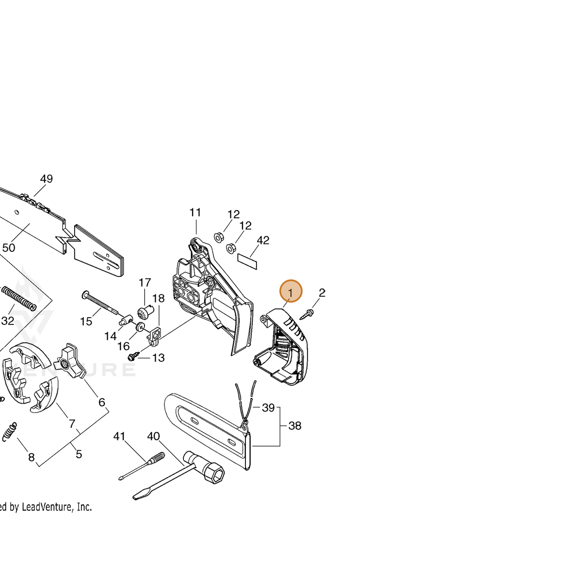 ECHO part A320000183 — IPL diagram snippet (6x zoom, amber highlight)